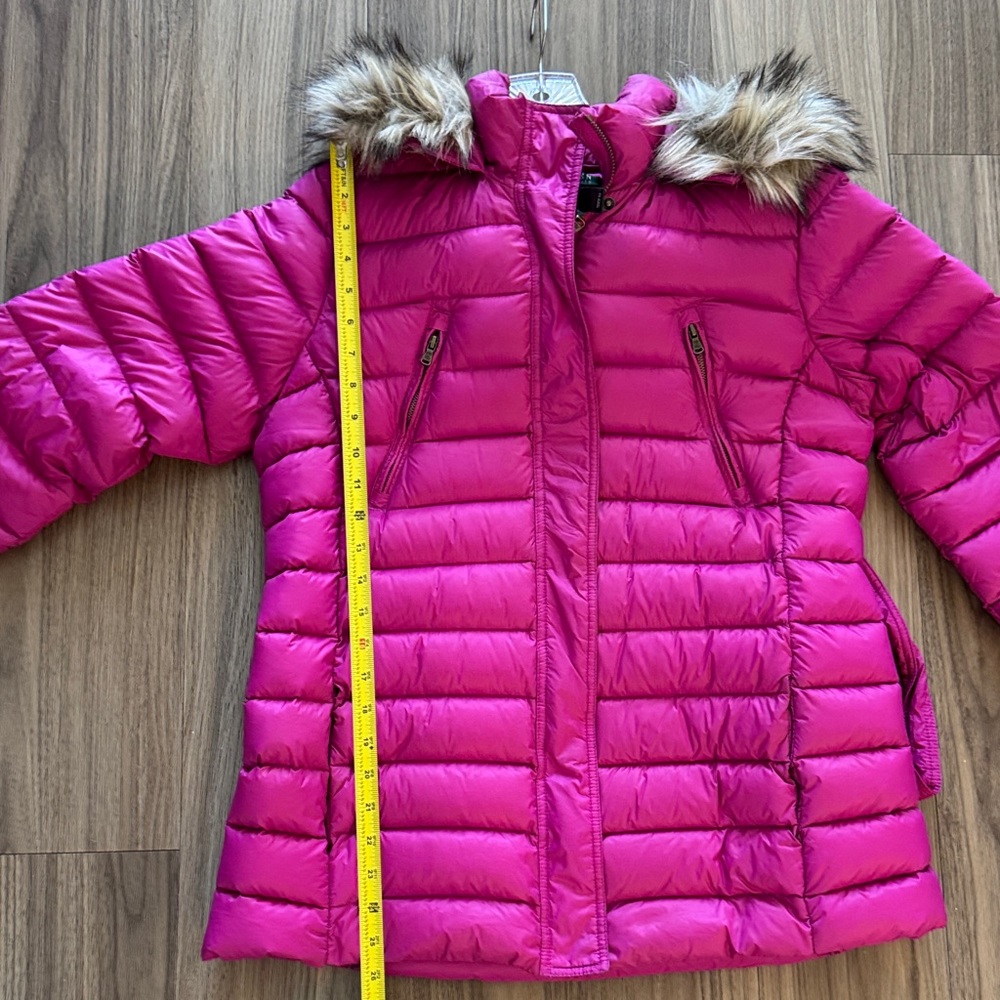 Lauren Ralph Lauren Fuchsia Quilted Jacket with Fur Hood